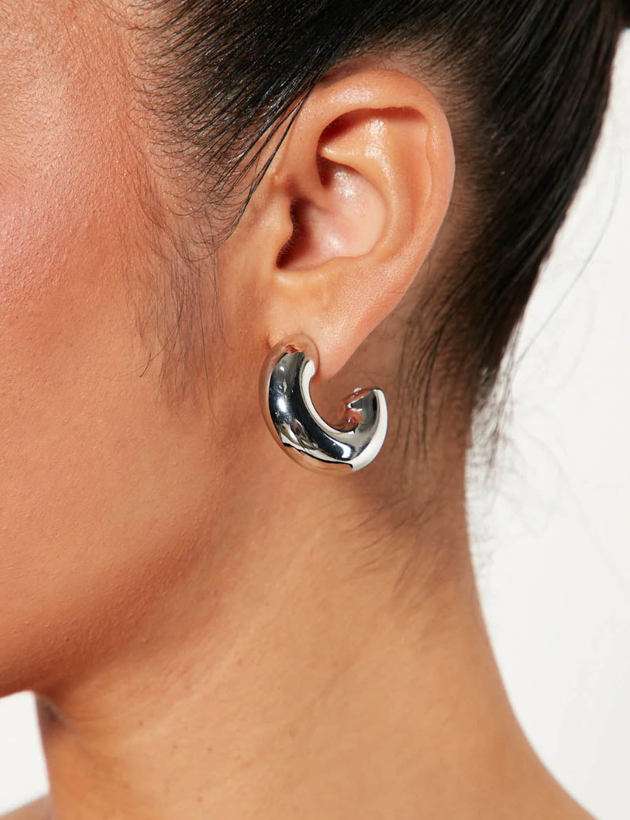 C-Shaped Punk Copper Studs — earrings, view 2