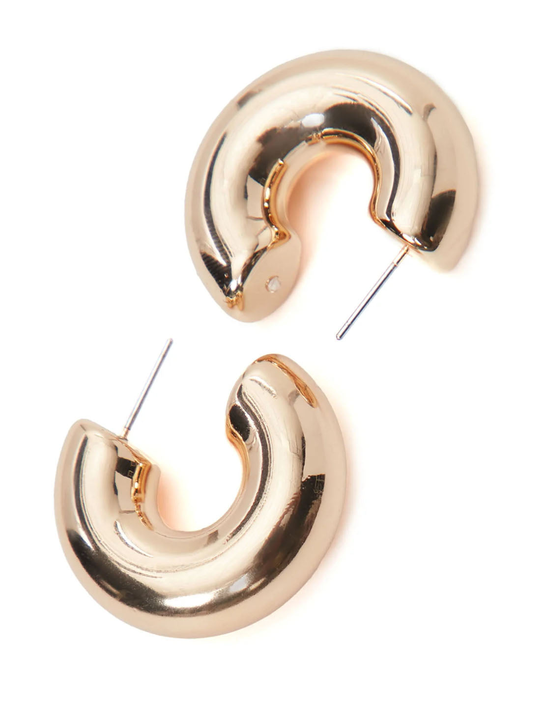 C-Shaped Punk Copper Studs — earrings, view 4