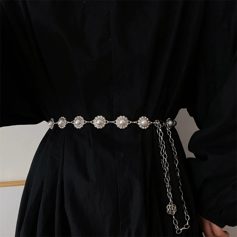Pearl Waist Chain Belt — body chain, view 4