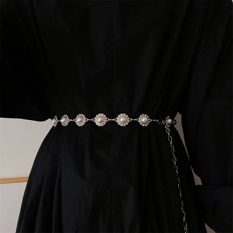 Pearl Waist Chain Belt — body chain, view 5