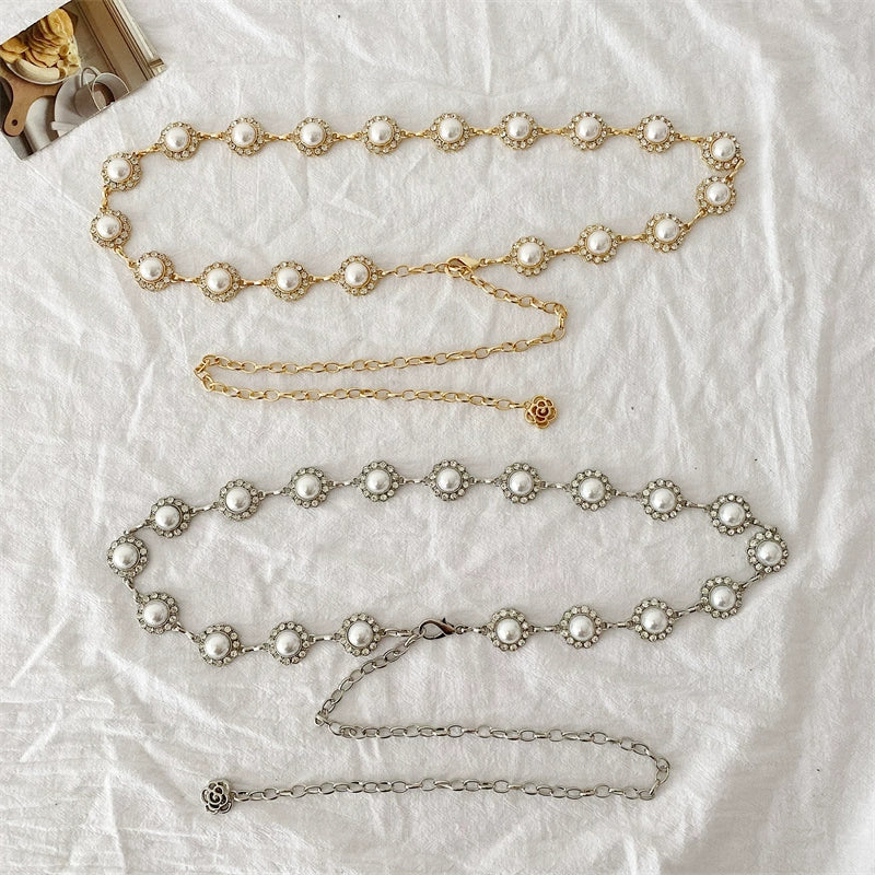 Pearl Waist Chain Belt — body chain, view 7