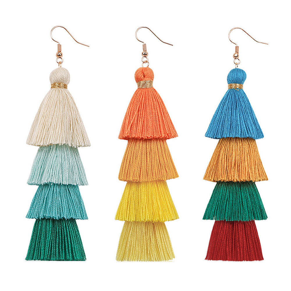 Gradient Tassel Shell Earrings — earrings, view 5