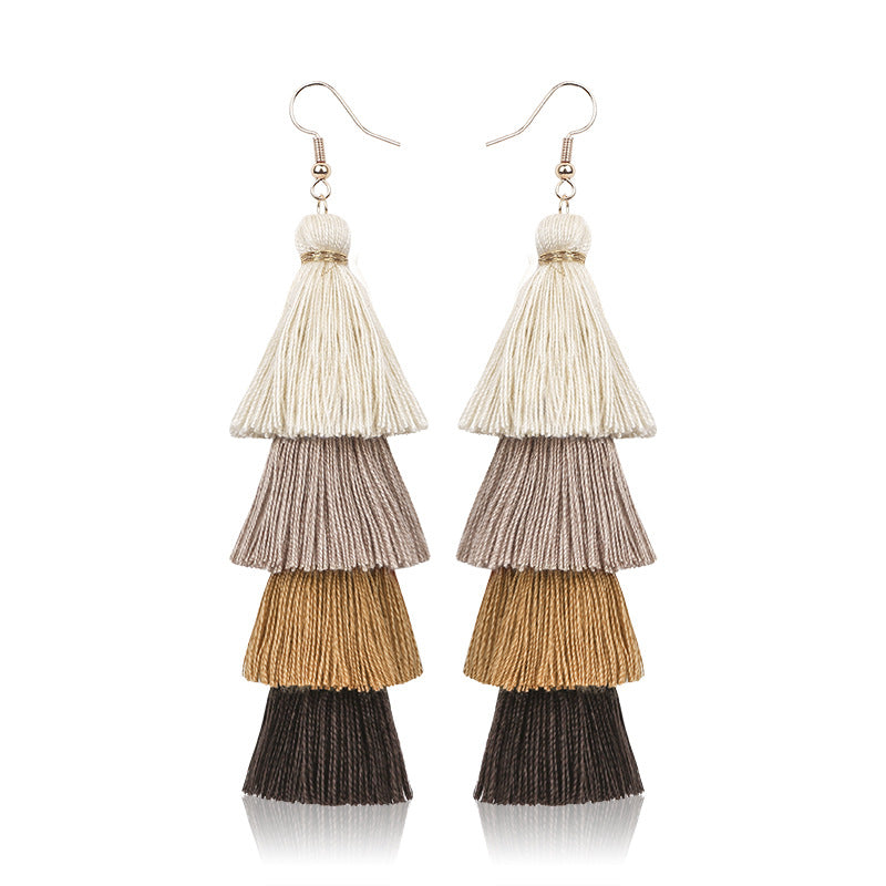 Gradient Tassel Shell Earrings — earrings, view 6
