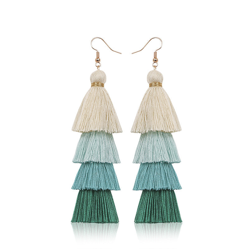 Gradient Tassel Shell Earrings — earrings, view 7