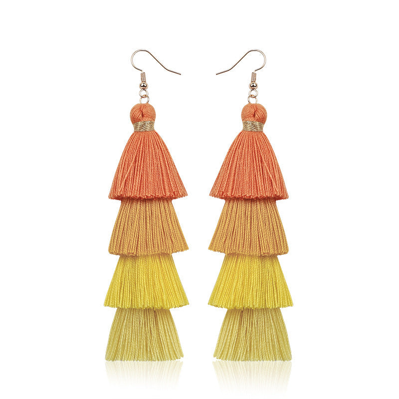 Gradient Tassel Shell Earrings — earrings, view 8
