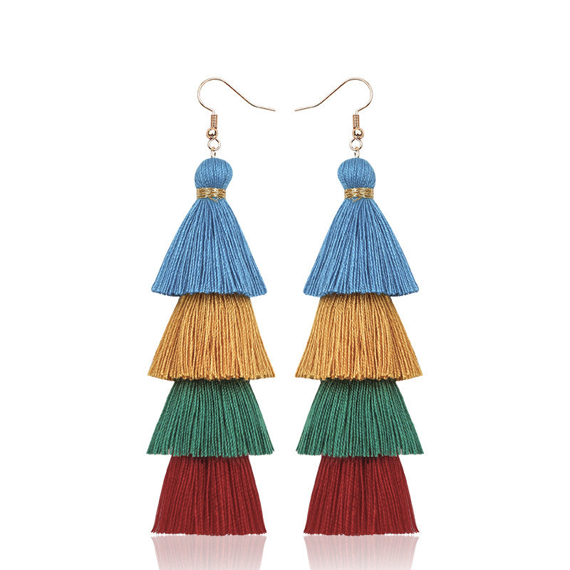 Gradient Tassel Shell Earrings — earrings, view 10