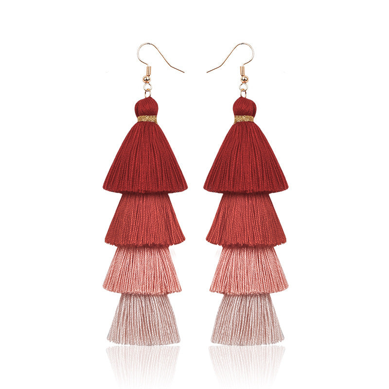 Gradient Tassel Shell Earrings — earrings, view 11