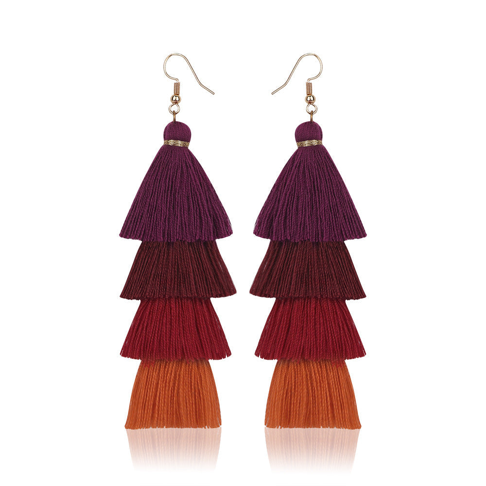 Gradient Tassel Shell Earrings — earrings, view 12