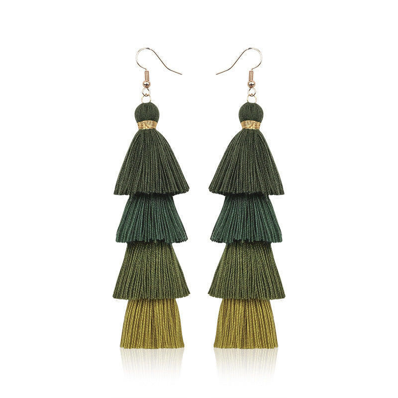 Gradient Tassel Shell Earrings — earrings, view 13