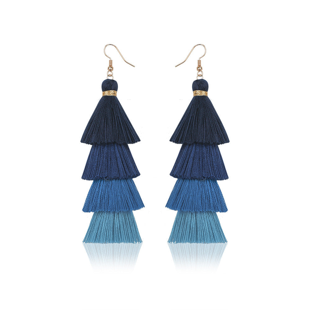 Gradient Tassel Shell Earrings — earrings, view 14