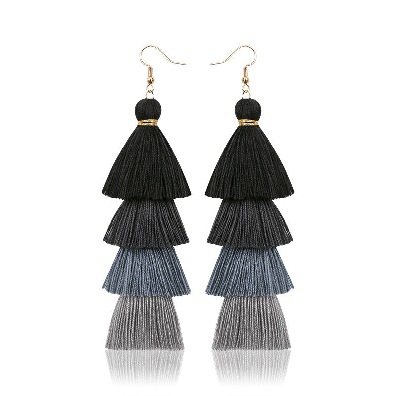 Gradient Tassel Shell Earrings — earrings, view 15