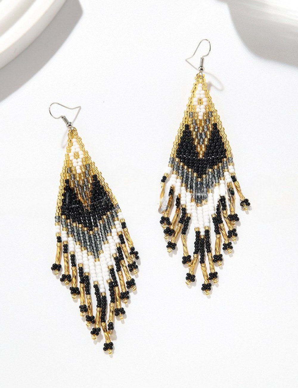 Beaded Tassel Long Earrings — earrings