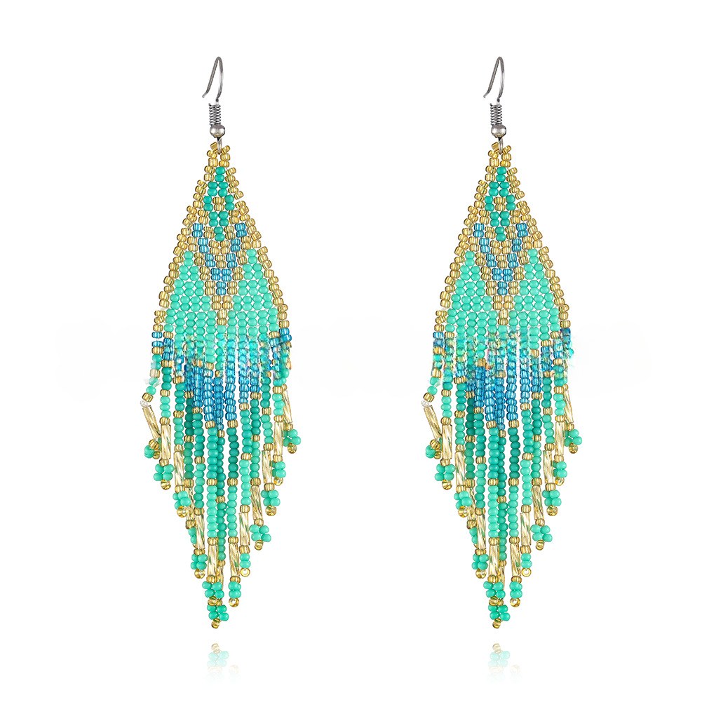 Beaded Tassel Long Earrings — earrings, view 8