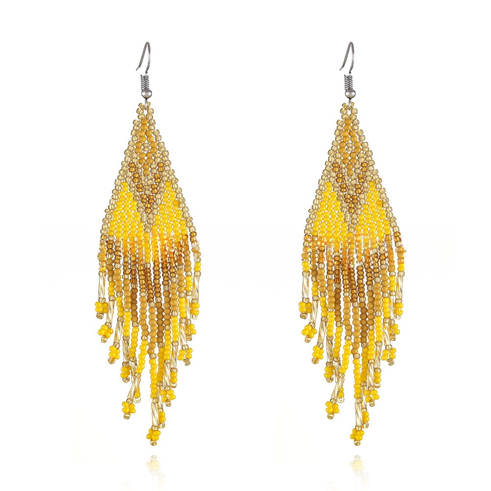 Beaded Tassel Long Earrings — earrings, view 9
