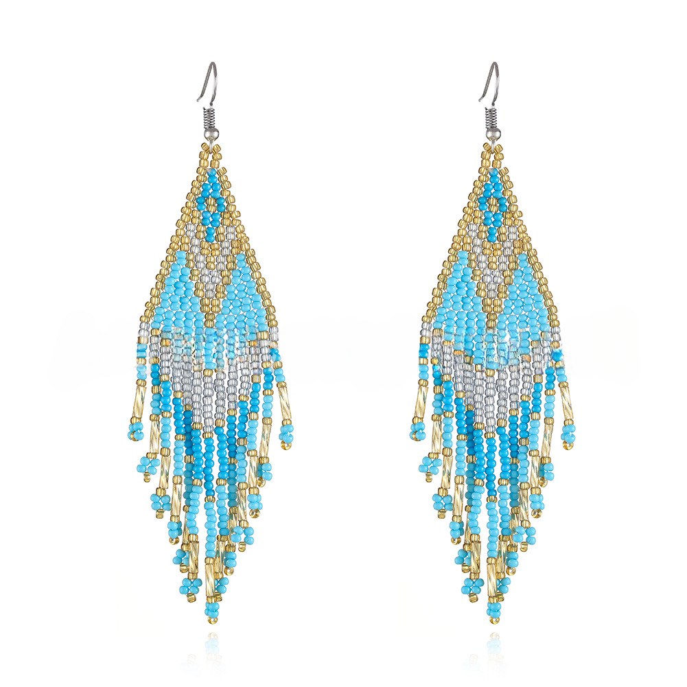 Beaded Tassel Long Earrings — earrings, view 10