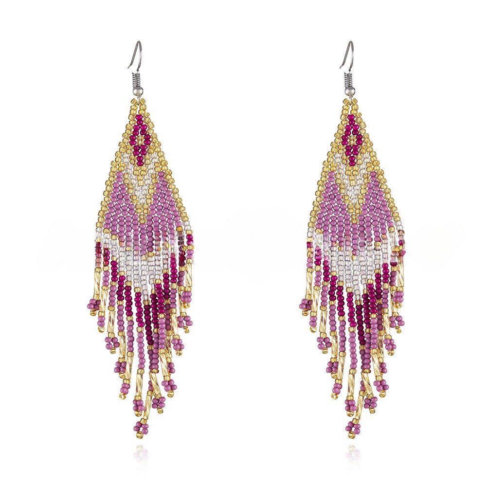 Beaded Tassel Long Earrings — earrings, view 11
