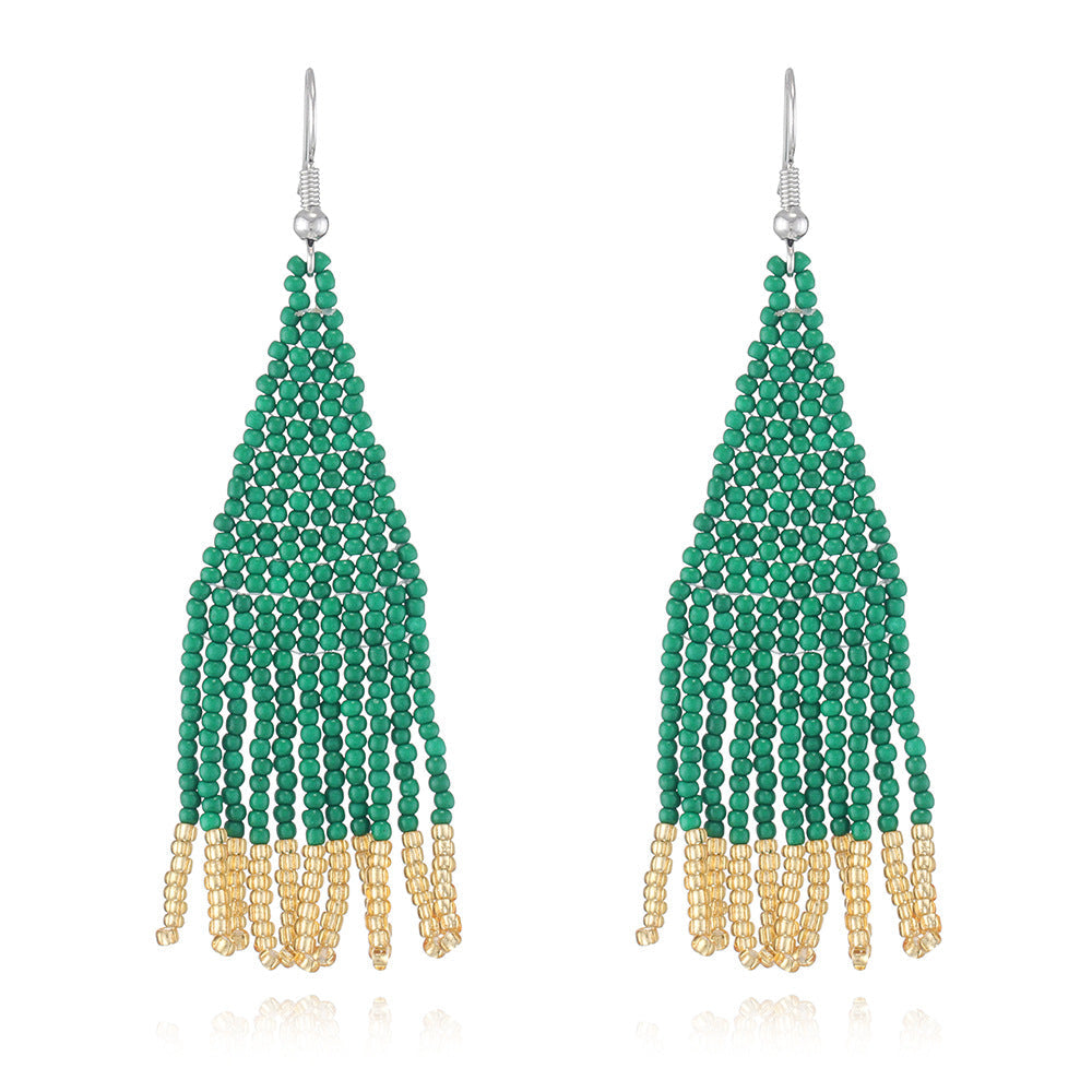 Beaded Tassel Drop Earrings — earrings, view 10