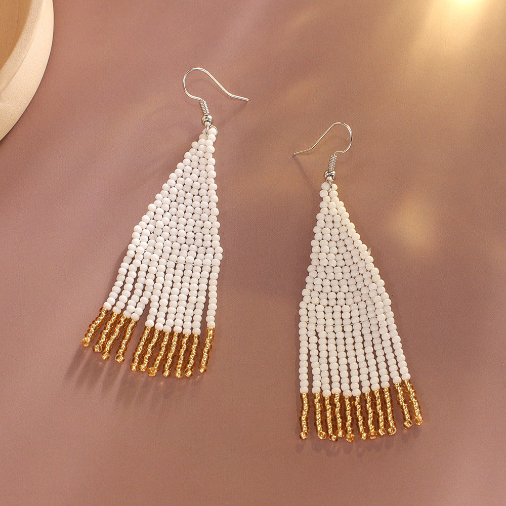 Beaded Tassel Drop Earrings — earrings, view 13