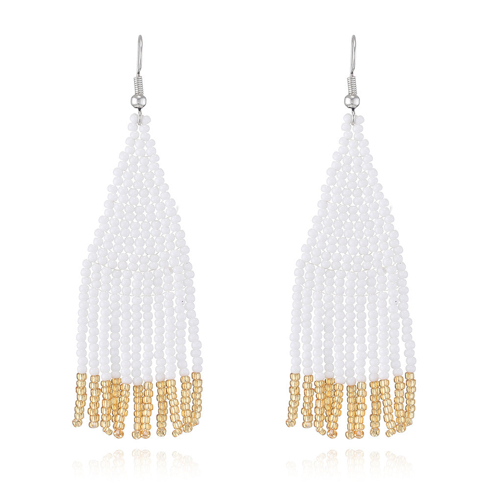 Beaded Tassel Drop Earrings — earrings, view 14