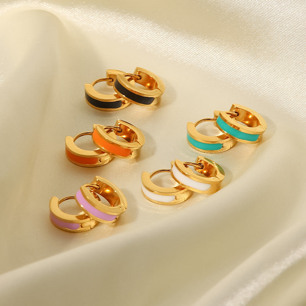 Colourful Circle Hoop Earrings — earrings
