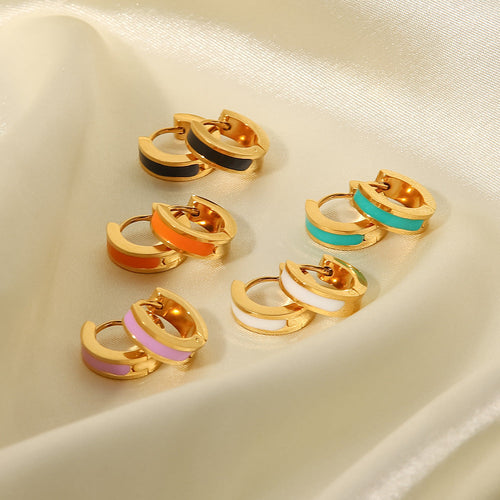 Colourful Circle Hoop Earrings — earrings