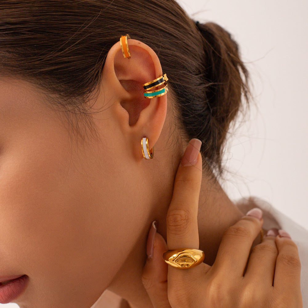 Colourful Circle Hoop Earrings — earrings, view 3