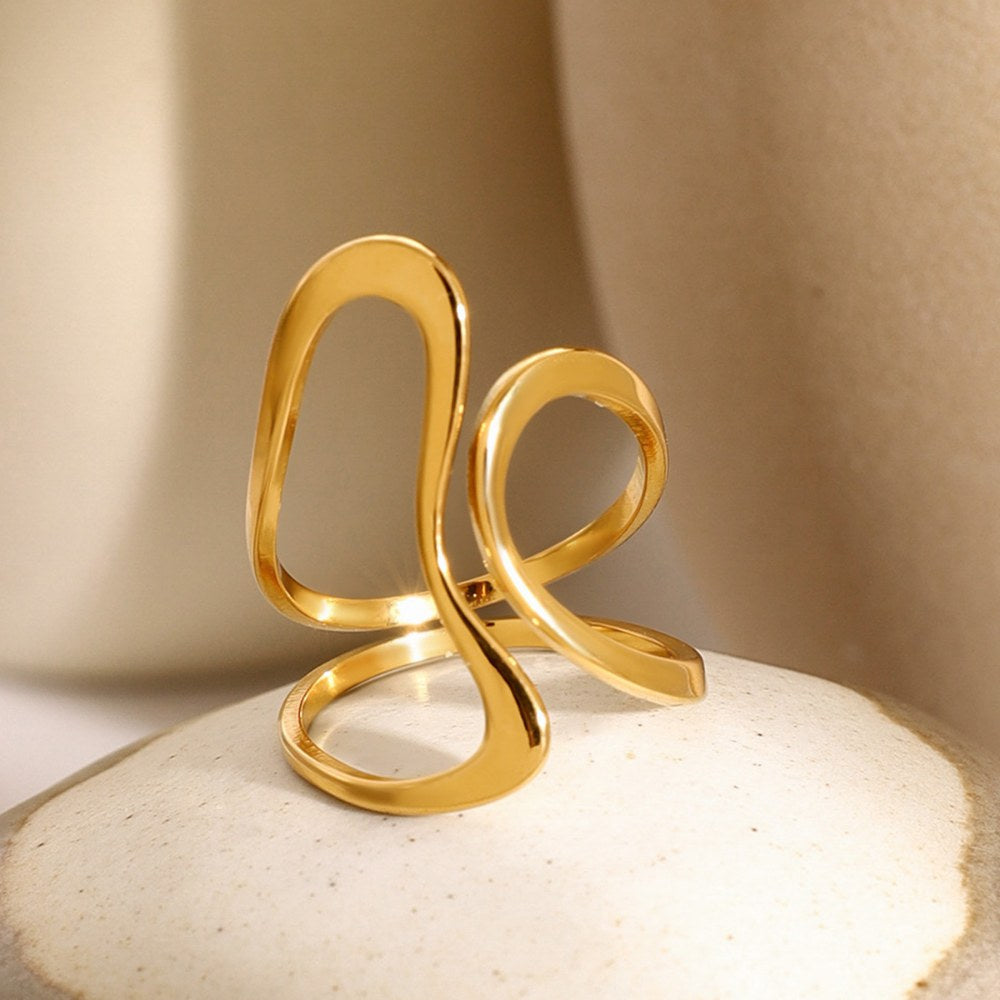 Irregular Cross Layered Ring — gold ring