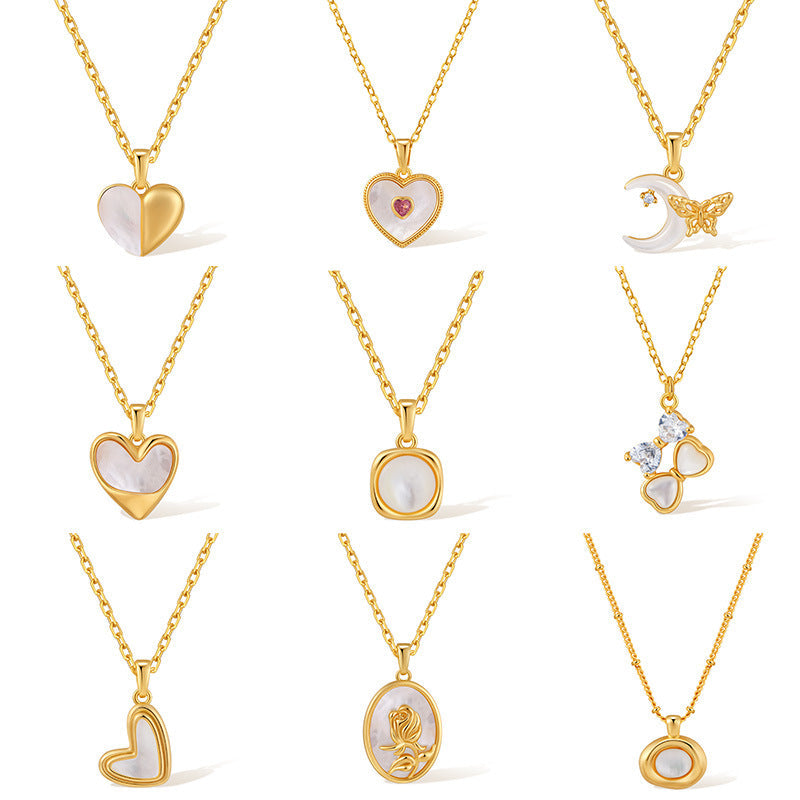 Shell Pearl Pendant Necklace — necklace