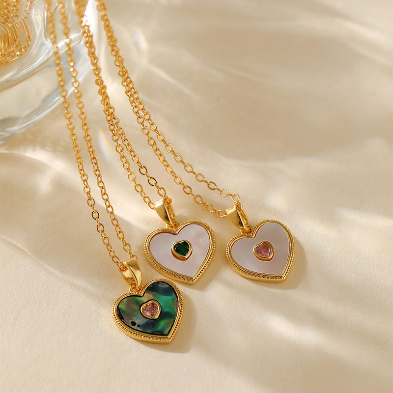Shell Pearl Pendant Necklace — necklace, view 2