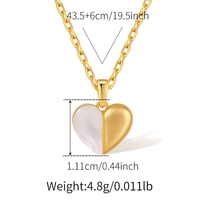 Shell Pearl Pendant Necklace — necklace, view 4