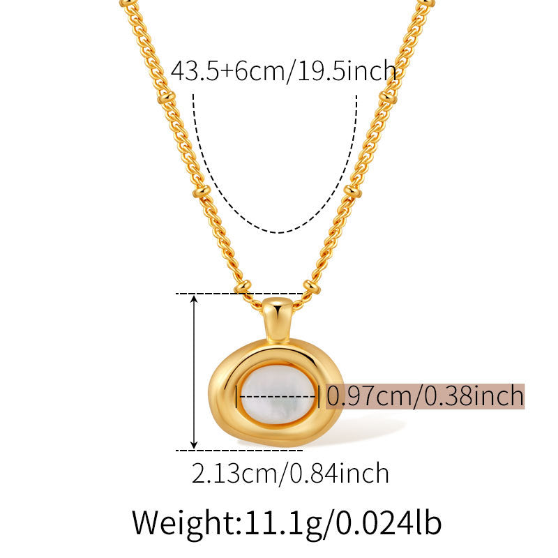 Shell Pearl Pendant Necklace — necklace, view 12