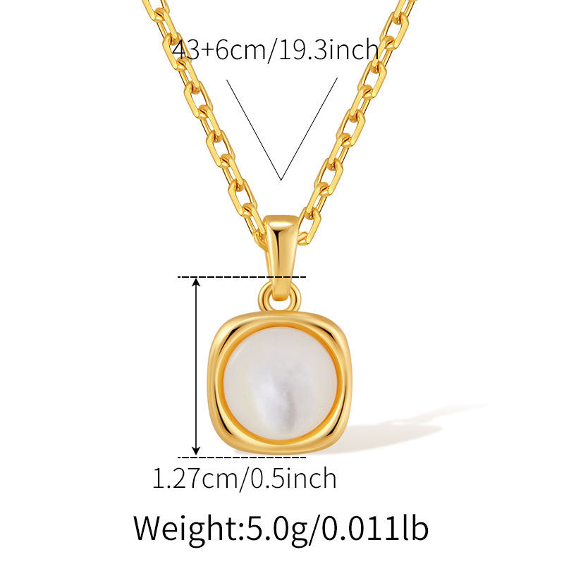 Shell Pearl Pendant Necklace — necklace, view 17