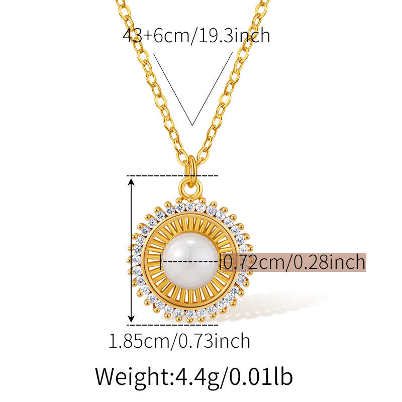 Shell Pearl Pendant Necklace — necklace, view 22