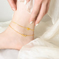 Letter and Love Pendant Anklet — gold anklet