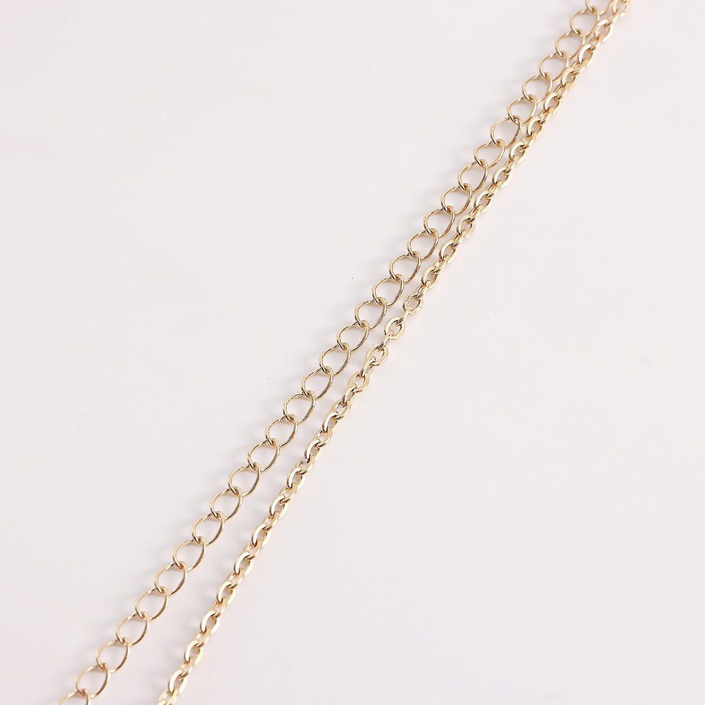 Shell Sequin Rhinestone Waist Chain — gold body chain, view 7