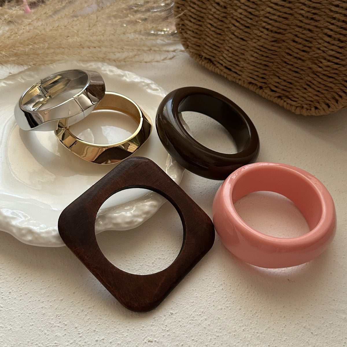 Wide Irregular Acrylic Bracelet — bracelet, view 2