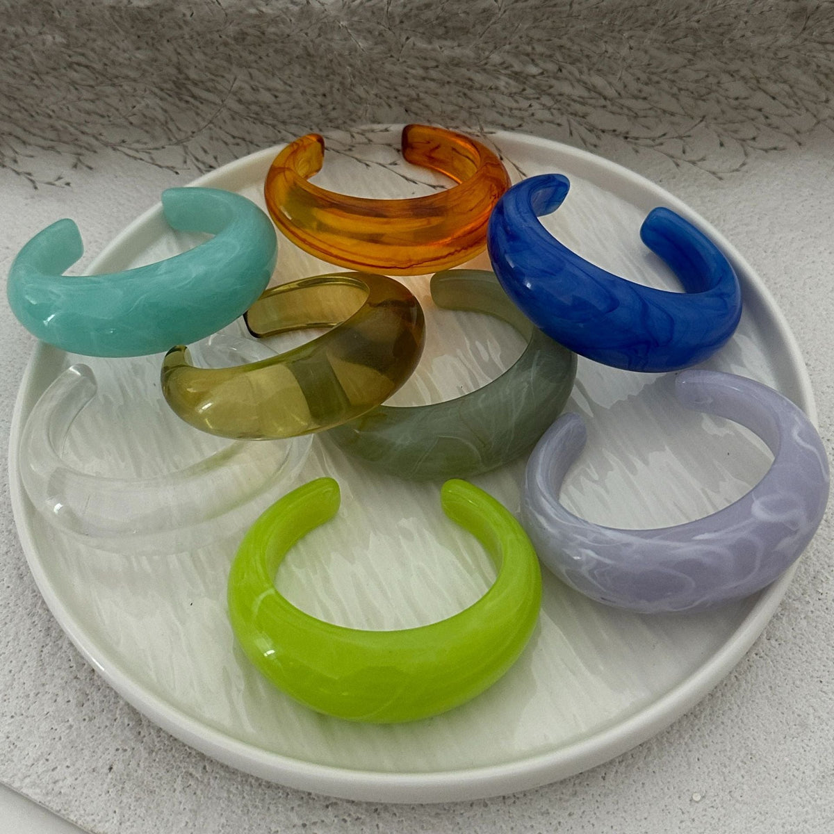 Open Multicolour Acrylic Bracelet — bracelet, view 4