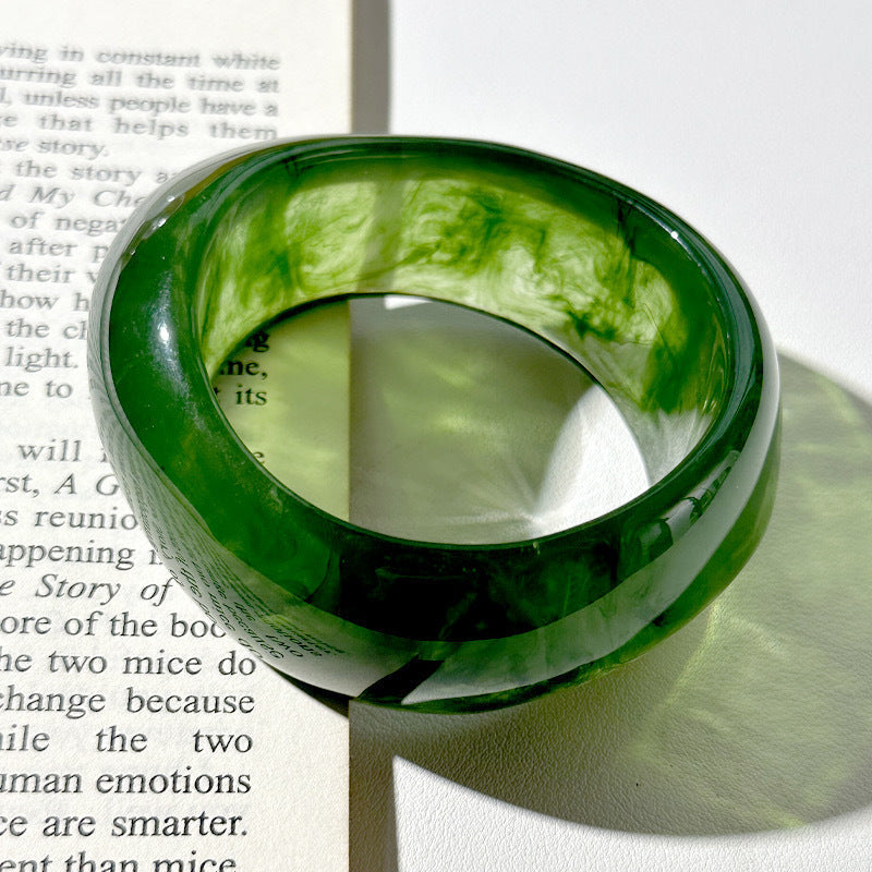 Marbled Wide Acrylic Bracelet — bracelet, view 5