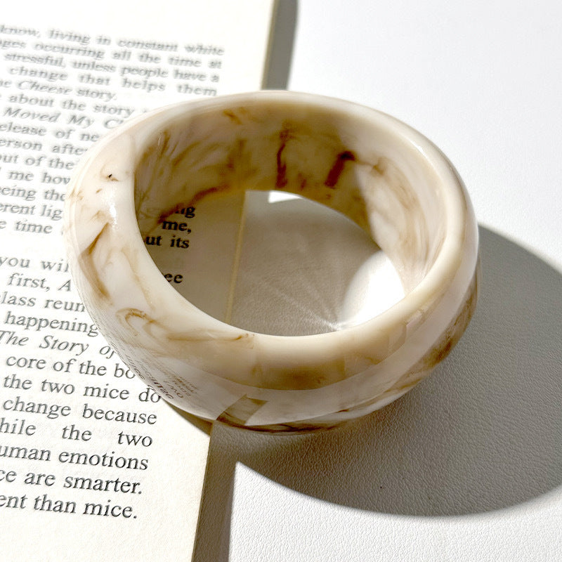 Marbled Wide Acrylic Bracelet — bracelet, view 6