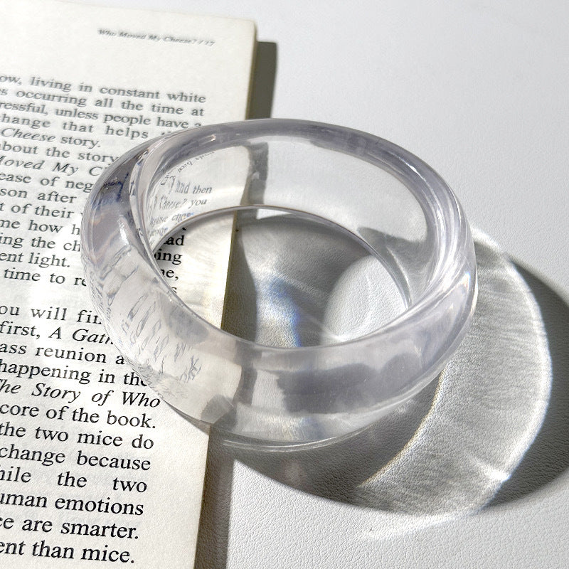Marbled Wide Acrylic Bracelet — bracelet, view 7