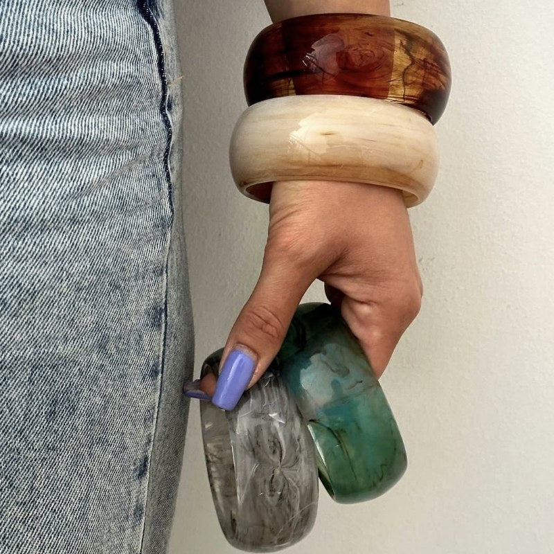 Wide Round Acrylic Bangle — bracelet