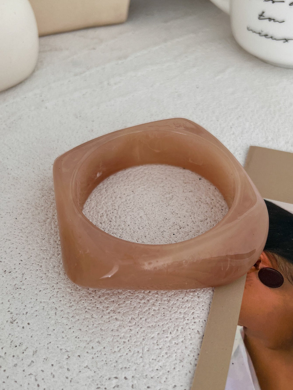 Irregular Wide Acrylic Bracelet — bracelet, view 10