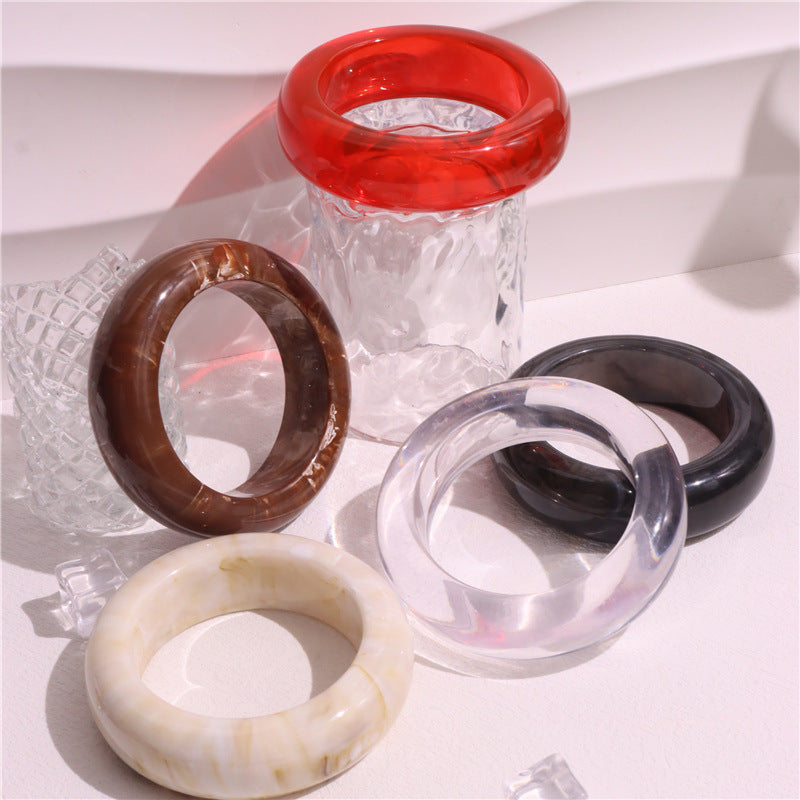 Marbled Round Acrylic Bangle — bracelet, view 2