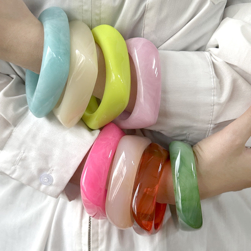 Square Multicolour Acrylic Bracelet — bracelet