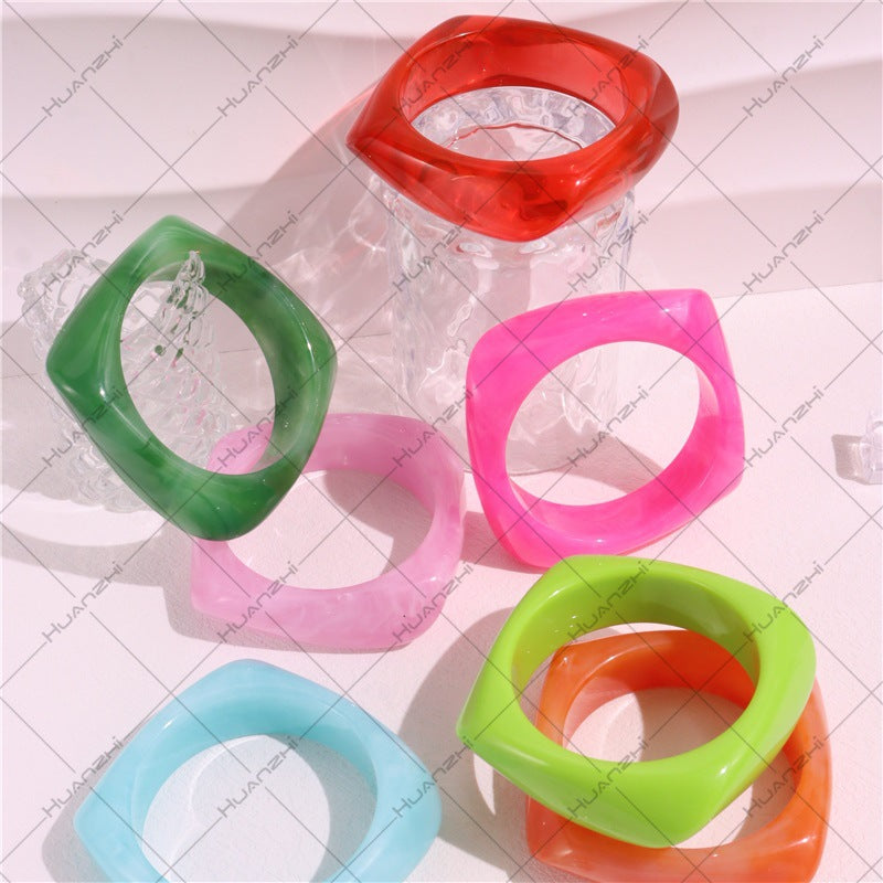 Square Multicolour Acrylic Bracelet — bracelet, view 3