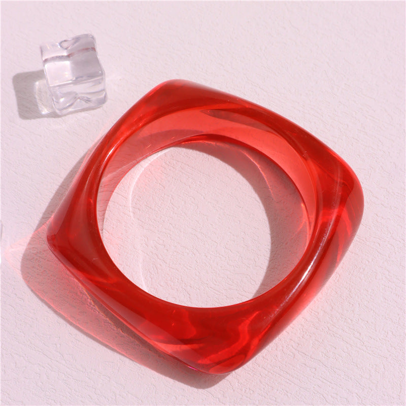 Square Multicolour Acrylic Bracelet — bracelet, view 4