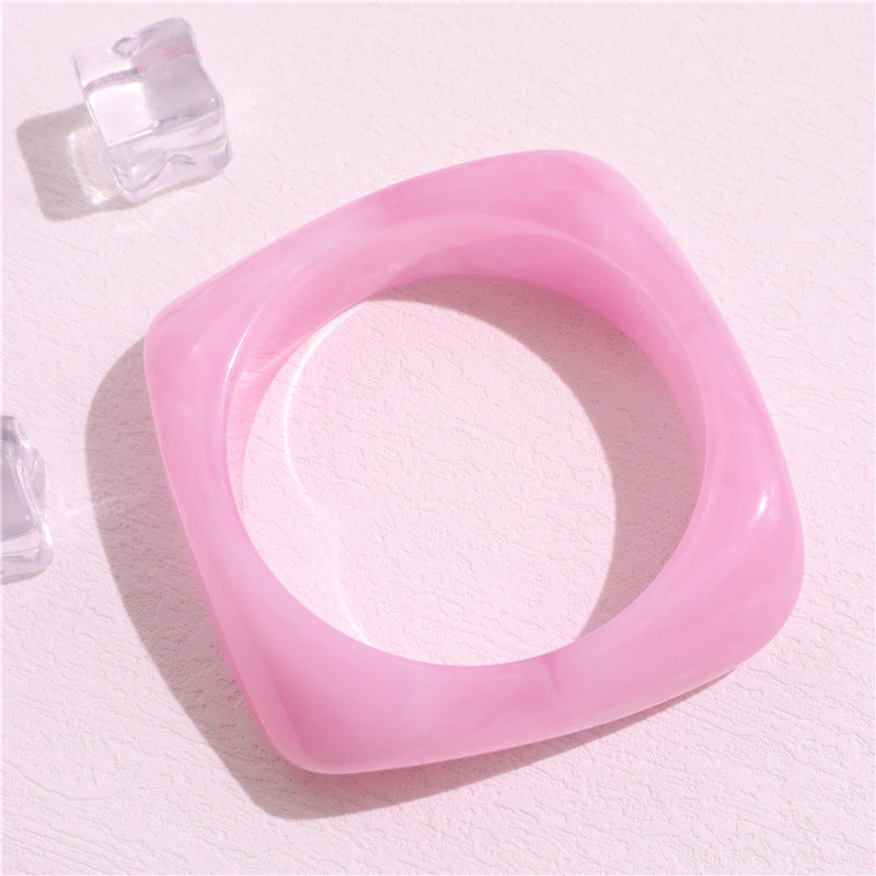 Square Multicolour Acrylic Bracelet — bracelet, view 6