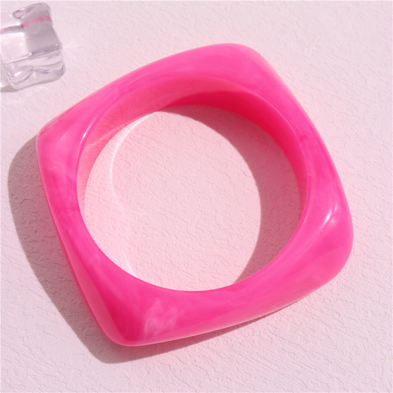 Square Multicolour Acrylic Bracelet — bracelet, view 8