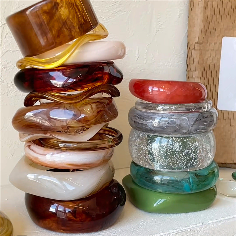 Marbled Irregular Acrylic Bracelet — bracelet