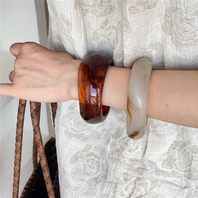 Marbled Irregular Acrylic Bracelet — bracelet, view 2